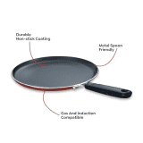 Prestige Omega Deluxe Granite Non Stick Round Base Omni Tawa | 30 cm | Black