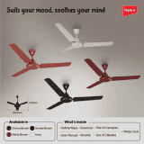 IMPEX Impex Ceiling Fan (WHIZSTAR IVORY) 1 Star 1200 mm 3 Blade Ceiling Fan | Ivory
