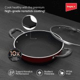 IMPEX KF 2424 Nonstick cookware set kadai pan 24cm + Frypan 24cm Kadhai 24 cm diameter