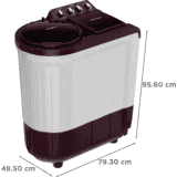 Whirlpool Semi Automatic Washing Machine | 7 Kg | 5 Star | Wine | ACE 7.0 SUP SOAK 30298