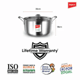 Impex Serene Triply Stainless Steel Biryani Pot with Lid 13 liter Capacity | TBP32