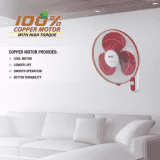 USHA Mist Air Flo 3 Blade Wall Fan | 400 mm | Maroon