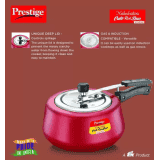 Prestige Nakshatra Cute Red Duo Aluminium Induction Bottom Pressure Cooker | Svachh | 3 L |