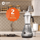 Orient Electric MGGT75S3 Glint Mixer Grinder | 750 W | 3 Jars | Silver