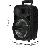 Gizmore GIZ WHEELZ T 1050 Bluetooth Party Speaker | 10 W  | Black