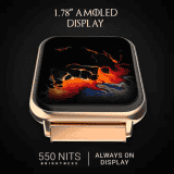 Fire-Boltt King Luxury Stainless Steel | Bluetooth Calling Smartwatch | 1.78'' | Gold Strap