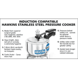 Hawkins Stainless Steel |HSS15 |  Induction Bottom Pressure Cooker | 1.5 L