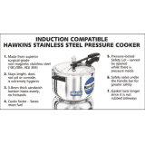 Hawkins Stainless Steel (HSS80) 8 L Induction Bottom Pressure Cooker | Stainless Steel