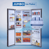 Haier 598 L | HRT-683KS | Triple Door Side By Side Refrigerator | Black Steel