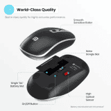 Portronics Toad 14 / Runs on single AA Battery,upto 1400 DPI,30 Lakhs + click life Wireless Optical Mouse | Black