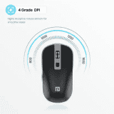 Portronics Toad 14 / Runs on single AA Battery,upto 1400 DPI,30 Lakhs + click life Wireless Optical Mouse | Black