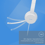 Lenovo 110 Wired On Ear Headphones with Mic | White