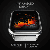 Fire-Boltt King  Stainless Steel 1.78'' Amoled Display 100+ sports Bluetooth Calling Smartwatch | Silver