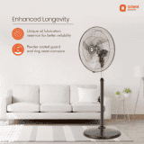 Orient Electric Tornado II Anti Dust Pedestal Fan | 3 Blade | 450MM | Black