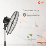 Orient Electric Tornado II Anti Dust Pedestal Fan | 3 Blade | 450MM | Black