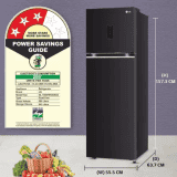 LG Frost Free Double Door Convertible Refrigerator | 246 L | 3 Star | Ebony Sheen | GL-T262TESX