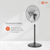Orient Electric Tornado II Anti Dust Pedestal Fan | 3 Blade | 450MM | Black