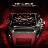 Fire Boltt Diablo Wireless Charging Bluetooth Calling Smartwatch | 49.5mm | Red Strap