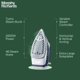 morphy richards Super Glide  Steam Iron Box | 500010 | 2000 Watt | Blue