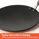 Meyer Premium Non-Stick Curved Roti Tawa | 26cm | Orange