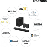 SONY HT-S2000|  3.1ch Dolby Atmos Home theatre | Subwoofer | Powerful bass | DTSX & HEC App | Bluetooth Soundbar