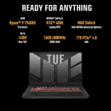 ASUS TUF Gaming A17 Gaming Laptop | FA777XU-HX026WS | 17.3 inch /90 WHr Battery/AMD Ryzen 9/144Hz/6GB/RTX 4050 | 16GB/1TB SSD/Windows 11 | Gray