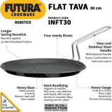 Hawkins Non Stick Flat Tawa | 30 cm | 4.88 mm | INFT30