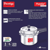 Prestige by TTK Popular Plus Svachh Induction Bottom Pressure Cooker | 3 L | Aluminium
