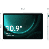 SAMSUNG Galaxy Tab S9 FE | 8 GB RAM | 256 GB ROM | 10.9 inch | Wi-Fi+5G Tablet | Silver | SM-X516BZSEINU