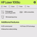 HP  Single Function WiFi Monochrome Laser Printer | 1008W
