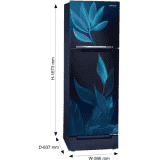SAMSUNG Frost Free Double Door Refrigerator | 2 Star | 236 L | Paradise Bloom Blue | RT28C31429U/H