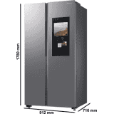 SAMSUNG  Direct Cool Side by Side  Refrigerator | 635 L/3 Star | RS7FCG8113SLHL | EZ Clean Steel