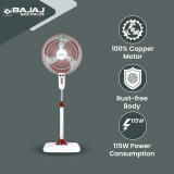 BAJAJ RAPIDO PEDESTAL FAN | 400 MM 251277 | WINE RED
