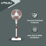 BAJAJ RAPIDO PEDESTAL FAN | 400 MM 251277 | WINE RED