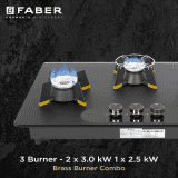 Faber Hob Magiclift Toughened Glass Top | 3 Burner