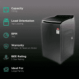 Whirlpool 7.5 kg 5 Star | 31403  360 BW PRO | Fully Automatic Top Load Washing Machine | Graphite