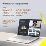 ASUS E1404FA-NK521WS | Vivobook Go 14 2023 AMD Ryzen 5 Quad Core 7520U  | 8 GB/512 GB SSD/Windows 11 Home | Thin and Light Laptop | 14 inch | Silver