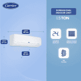 Carrier Inverter Air Conditioner | 18k Kurve Rxi Inverter R32 |1.5 Ton/3 Star | White