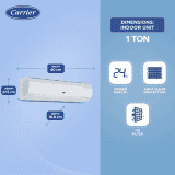 CARRIER FLEXICOOL INVERTER SPLIT AC | 12K EMPERIA LXI |1.0 TON/5 STAR | WHITE