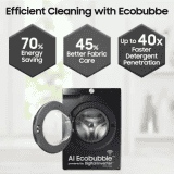 SAMSUNG WW80T504DAB1TL | AI Ecobubble |  Wi-Fi |  Hygiene Steam,Digital Inverter Fully Automatic Front Load Washing Machine | 5 Star | 8 kg