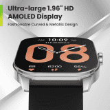 Amazfit Pop 3S Smartwatch | Silver Metal Strap