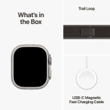 Apple Watch Ultra 2 | GPS + Cellular 49mm Titanium Case with Blue/Black Trail Loop Black Strap