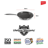 Impex Serene Triply Honeycomb Stainless Steel Frypan | 304 Grade Stainless Steel Frypan
