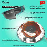 Impex Serene Triply Honeycomb Stainless Steel Frypan | 304 Grade Stainless Steel Frypan