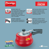 Prestige 2L Nakshatra Plus Svachh Inner Lid Aluminium Handi  | 5 years warranty |  Red