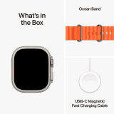 Apple Watch Ultra 2 | GPS + Cellular 49mm Titanium Case with Orange Ocean Band | Orange Strap