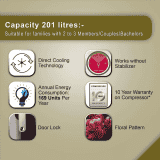 LG 201 L 3 Star Direct-Cool Single Door Refrigerator | GL-B211HSCD | Scarlet Charm