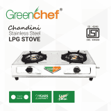 Greenchef LPG Stove 2Burner Chandini | Gas stove | Black