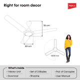 IMPEX High Speed Ceiling Fan AERO ENTERA | CHERRY BROWN