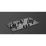 Kaff VRH 783 / VRH 783X- Built in Hob | 3 Brass Burners | Auto Ignition | 8mm Thick Black Tempered Glass